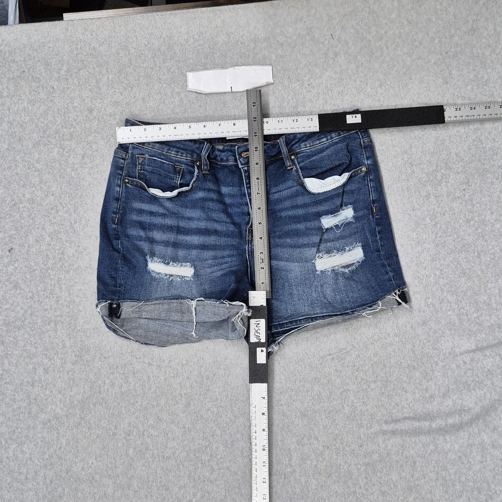 Vigoss Women Shorts 32 Blue Denim Jeans Harley Short Distressed 3" Inseam - Picture 11 of 14